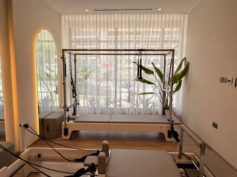 Inside Pilates Academy Arjan, the cadillac, by the window